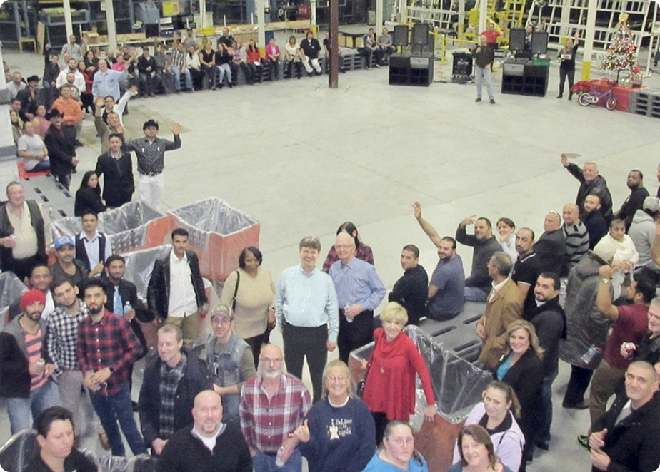Shuert team on production floor